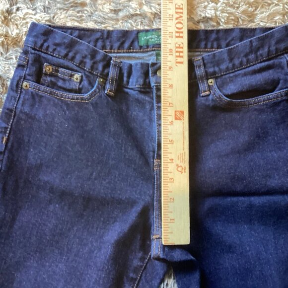 LRL Lauren Ralph Lauren Green Tag Petite Premier Straight Blue Jeans Women’s 6P - Picture 5 of 8